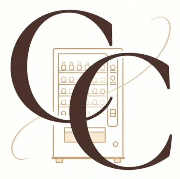 Logo with two overlapping large letters 'C' and a vending machine illustration.